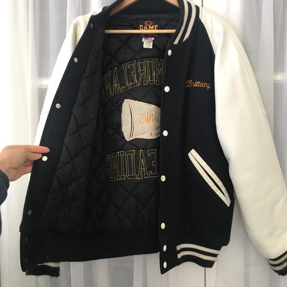 2000’s Varsity Cheerleading Leather & Wool Jacket Y2K - Picture 15 of 16